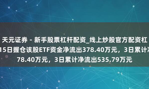 天元证券 - 新手股票杠杆配资_线上炒股官方配资杠杆 斯菱智驱：1月15日握仓该股ETF资金净流出378.40万元，3日累计净流出535.79万元